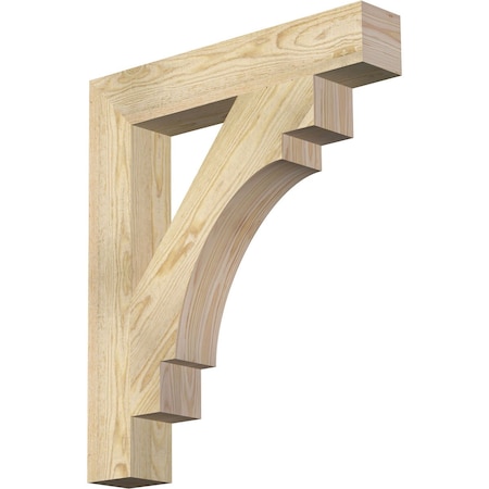 Ekena Millwork Merced Block Rough Sawn Bracket, Douglas Fir, 4"W x 24"D x 28"H BKT04X24X28MRC05RDF